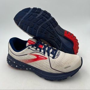 Brooks Men’s Size 8 Adrenaline GTS 21 Run USA White Blue Red 1203291B-…
